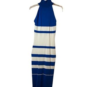 BRAND NEW!!! Fashion Nova Royal Blue and White Striped Maxi Dress